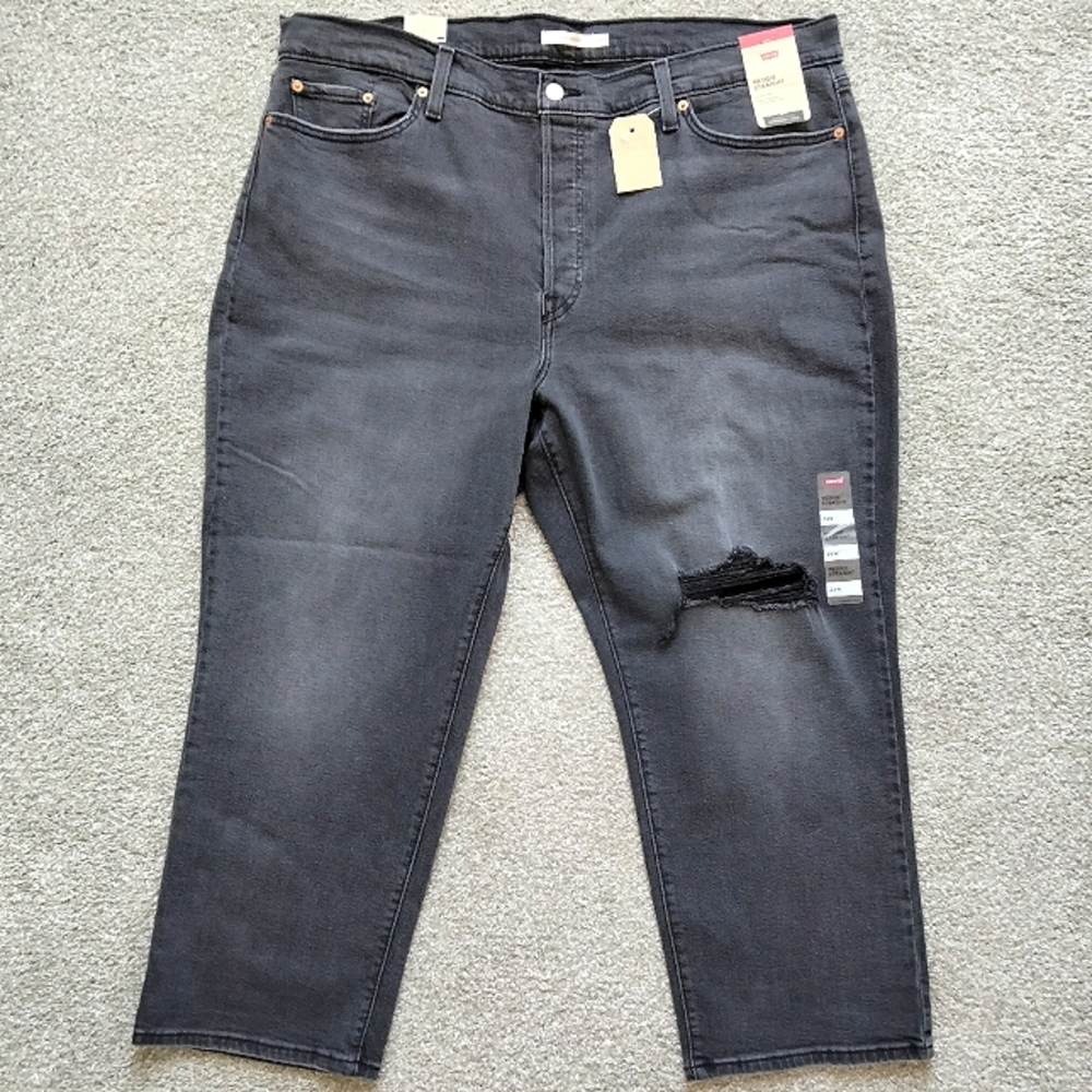 NWT 24W Levi's Wedgie Straight Distressed Jeans - Picture 12 of 14